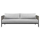 Alegria - Aluminum And Rope Outdoor Sofa - Black / Gray