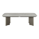 Ciela - Outdoor Rectangular Sintered Stone Coffee Table With Rattan Accents And Frame - Dark Bronze