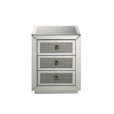 Noralie - 18" X 14" Accent Table - Mirrored & Faux Diamonds