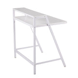 2-Tier - Office Desk - White Steel And White Wood
