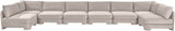 Hammond - Velvet Performance Fabric Upholstered 8 Piece U-Shaped Armless Sectional - Beige