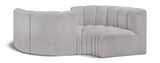 Arc - Boucle Fabric 4 Piece Curved Modular Sofa