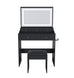 Modern Makeup Vanity Set With Power Outlet, Hair Dryer Holder, And Adjustable Lighting