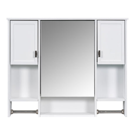 Wall Mounted Bathroom Storage Cabinet With Mirror, Medicine Cabinet With Towel Bar