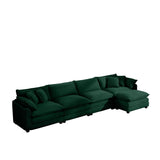 Modern Oversized Modular Cushion Sofa With Ottoman, Low Back, Deep Seating Sofa Set