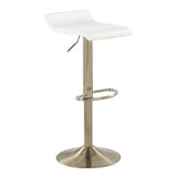 Ale - Adjustable Barstool - Gold Steel And Cream Velvet (Set of 2)