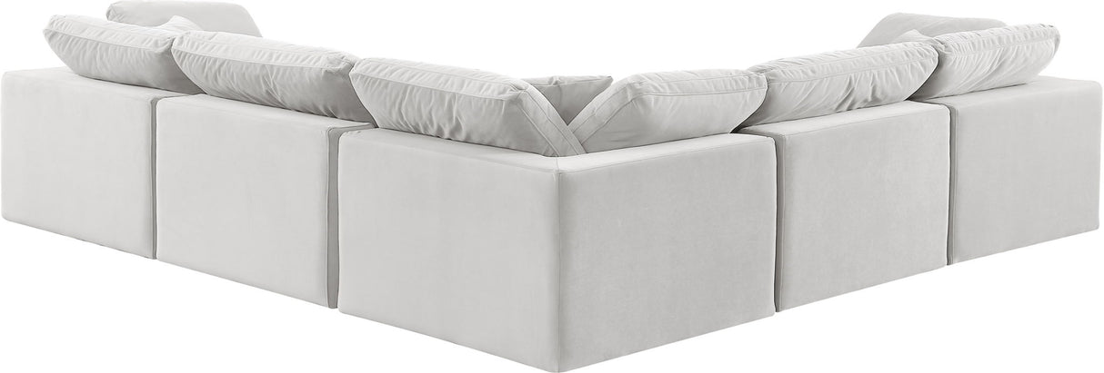 Comfy - 5 Piece Velvet Modular Corner Sectional