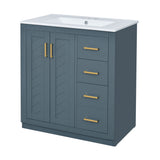 Bathroom Vanity With Sink, Storage Cabinet, Freestanding Set With 3 Drawers & Soft Closing Doors