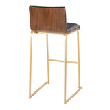Mason Mara - 30" Fixed-Height Barstool (Set of 2) - Gold Legs
