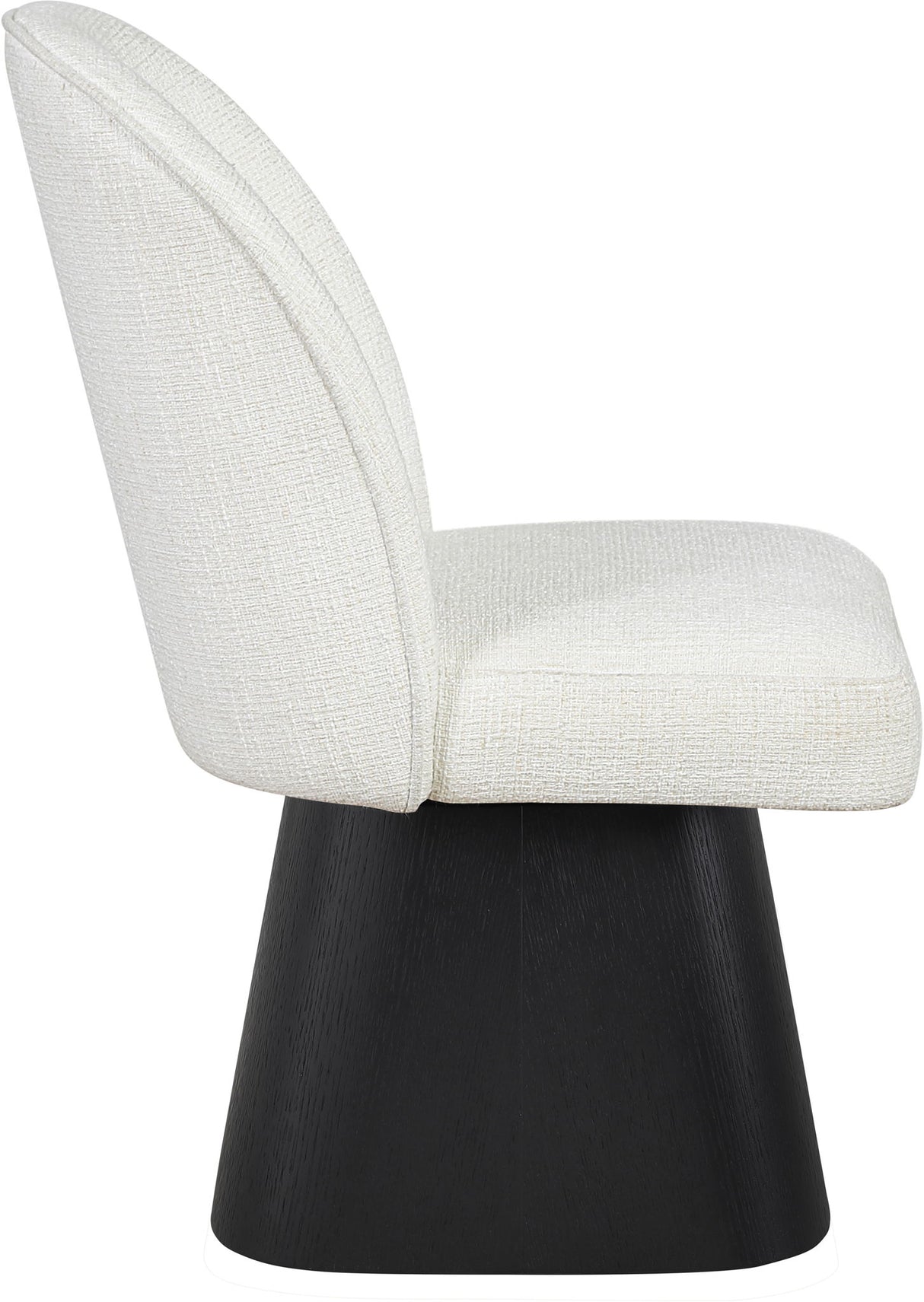 Marlowe - Linen Textured Fabric Upholstered Swivel Dining Side Chair - Stained Black