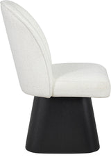 Marlowe - Linen Textured Fabric Upholstered Swivel Dining Side Chair - Stained Black