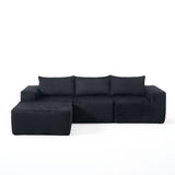 L - Shape Modern Minimalist Modular Sectional Sofa, Upholstered Cloud Couch With Deep Seats
