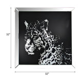 Talisha - Wall Art - Mirrored & Faux Crystal Leopard