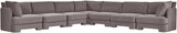 Hammond - Velvet Performance Fabric Upholstered 7 Piece Corner Sectional