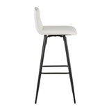 Casper - Contemporary Fixed-Height Barstool (Set of 2) - Black Metal Frame