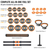 Adjustable Dumbbell Set, 4 In 1 Convertible Weights