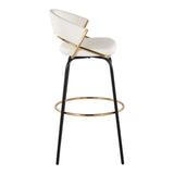 Jie - 30" Fixed-Height Barstool With Swivel (Set of 2) - Black Legs