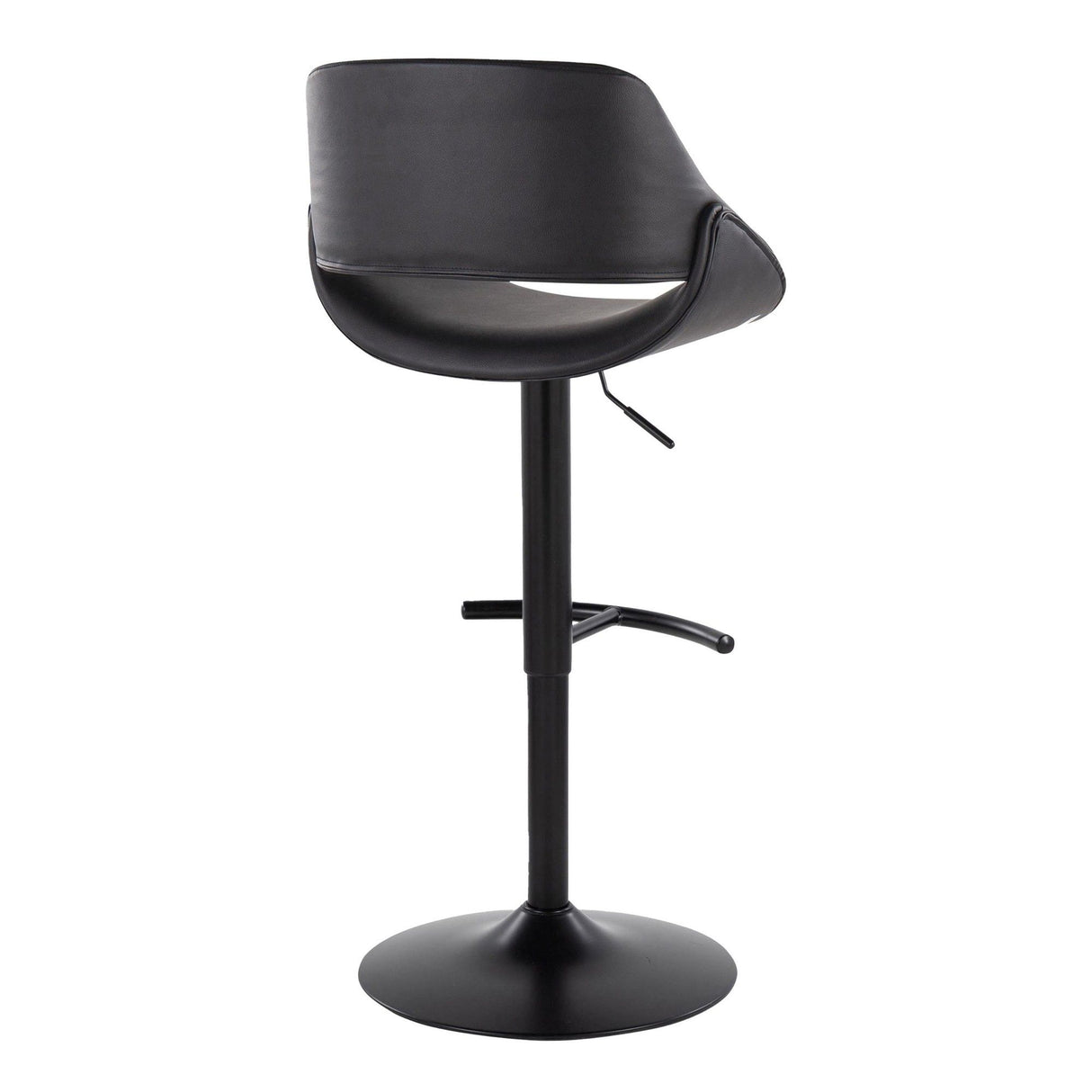 Fabrizzi - Adjustable Barstool With Rounded T Footrest (Set of 2) - Black Metal