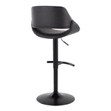 Fabrizzi - Adjustable Barstool With Rounded T Footrest (Set of 2) - Black Metal