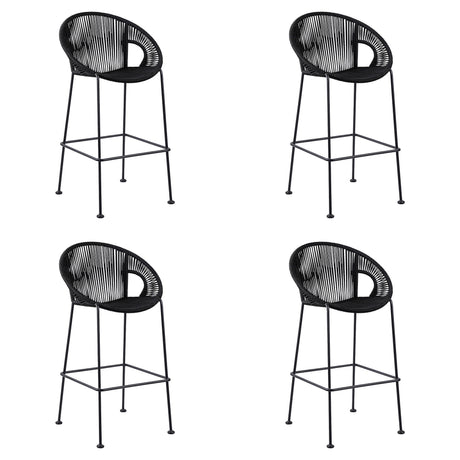Acapulco - Indoor Outdoor Steel Bar Stool With Rope Set