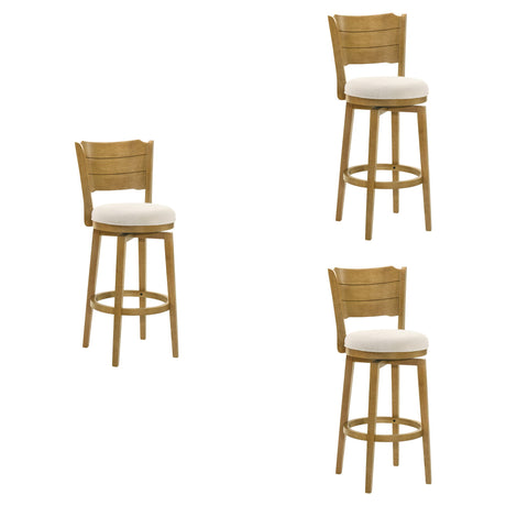 Winsley - Coastal Modern Swivel Wood Bar Height Kitchen Bar Stool