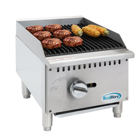 16 in. Commercial 1-Burner Natural Gas Charbroiler with 30,000 BTU in Stainless-Steel (KM-GCB1-18M)
