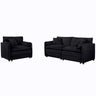 Modern Upholstered Loveseat And Armchair Set With Pillows