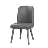 Waylon - Side Chair (Set of 2) - Gray Synthetic Leather & Gray Oak
