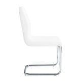 Palton - Side Chair Set of 2) - White Synthetic Leather & Chrome