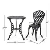 Bono Metal Bistro Set - Black