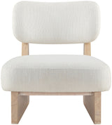 Vetra - Linen Textured Fabric Upholstered Accent Chair With Natural Base