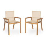 Belfast - Dining Chair With Acacia Wood Frame And Mesh Seating (Set of 2)