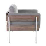 Kari - Farmhouse Accent Chair - White Metal, Gray Wood