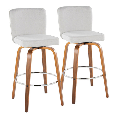 Henry - Fixed-Height XL Barstool (Set of 2) - Walnut Wood