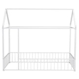 Metal Bed House Bed Frame With Fence