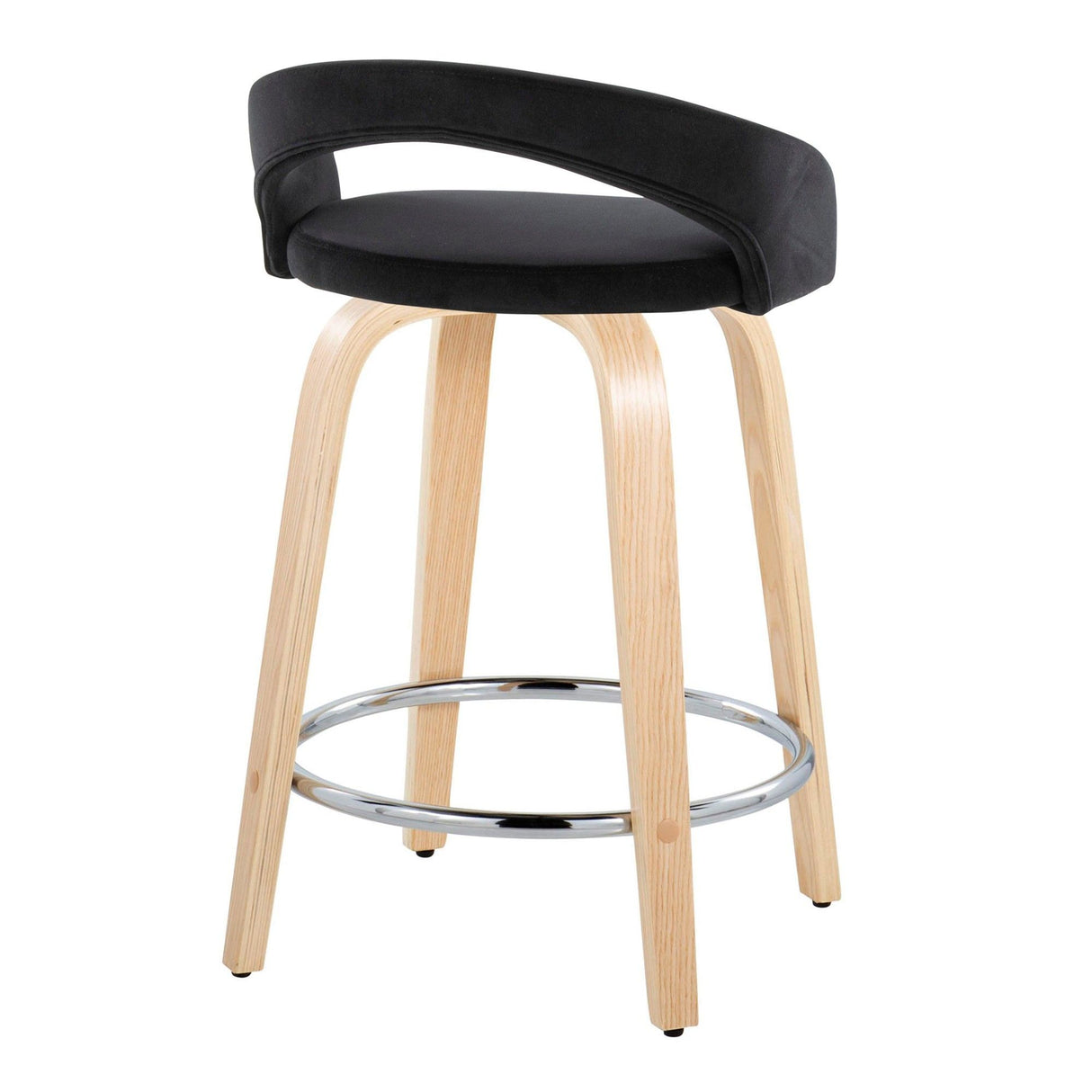 Grotto - 30.5" Upholstered Fixed-Height Counter Stool (Set of 2) - Natural Wood Base