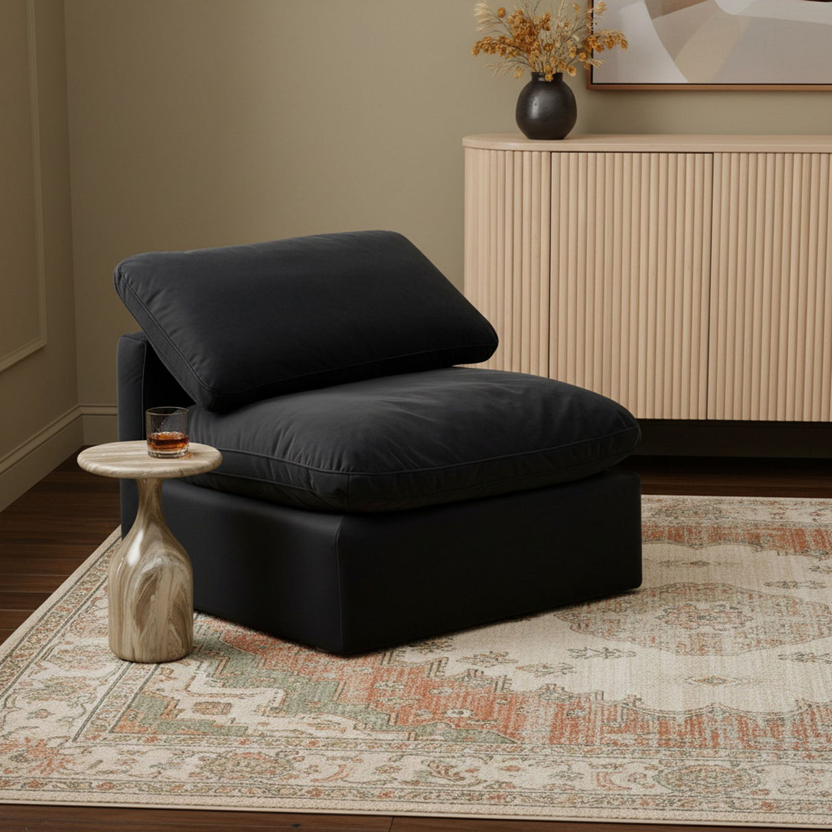 Indulge - Velvet Armless Chair