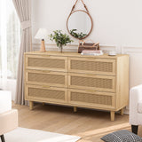 6 Drawer Storage Cabinet With For Bedroom Or Living Room - Natural