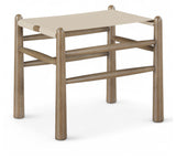 Santos - Faux Leather Upholstered Bench - Walnut Frame