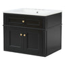 Wall Mounted Bathroom Vanity With Tip Out Drawer And Open Back Design