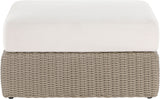 Seacrest - Olefin Water Resistant Fabric And Wicker Outdoor Patio Ottoman/Coffee Table