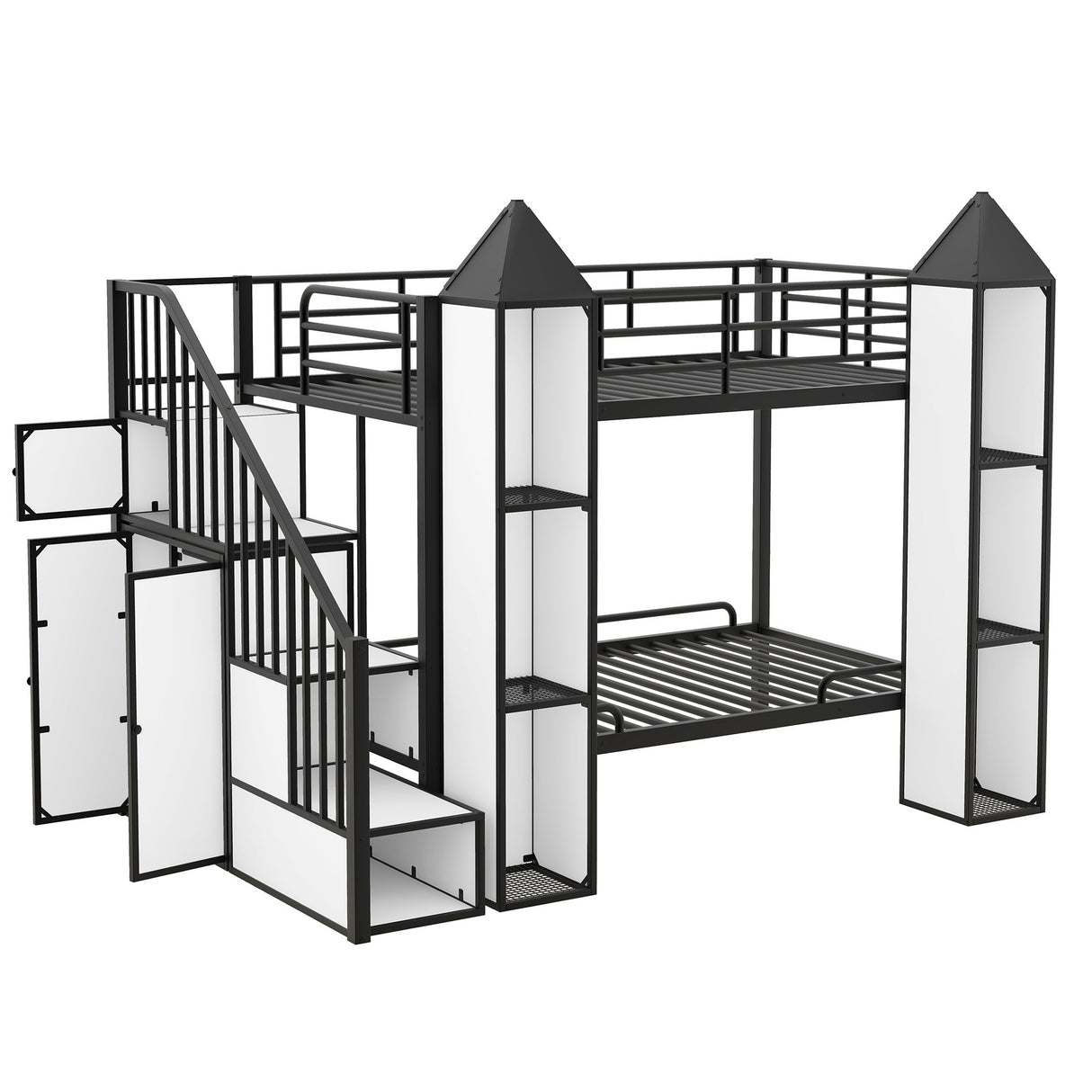 Castle Shaped Bunk Bed With Wardrobe And Storage