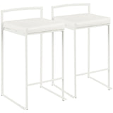Fuji - Contemporary Stackable Counter Stool (Set of 2) - White Frame