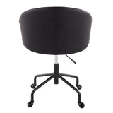 Claire - Contemporary/Glam Task Chair - Black Metal And Black Faux Leather With Silver Metal Accents