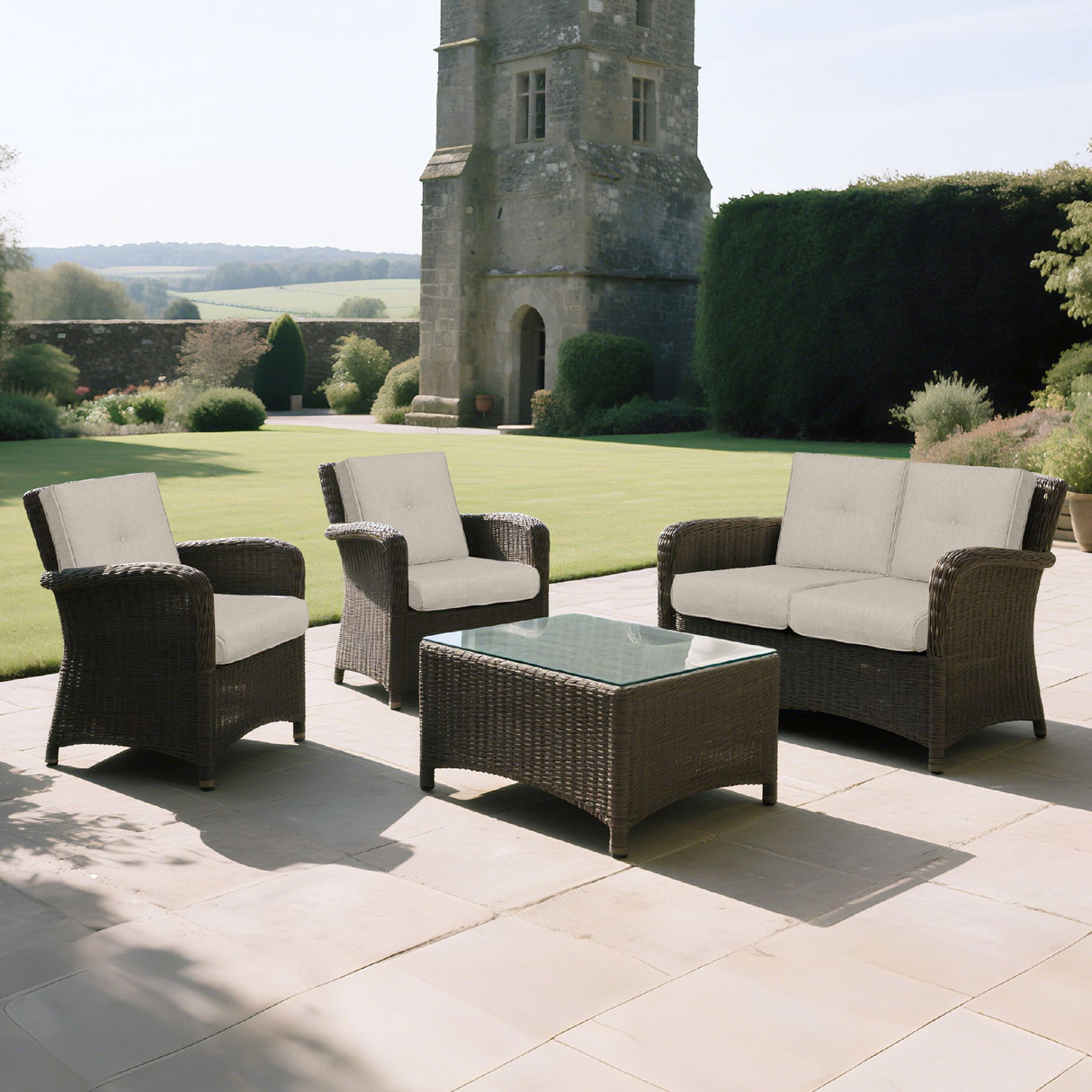 High Back Patio Chair Cushions For Garden (Set of 2)