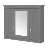 Wall Mounted Bathroom Cabinet With Mirror And 4 Shelves, Rectangular Design - Gray