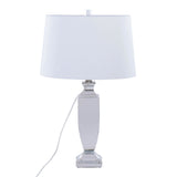 Elsa - Crystal Table Lamp - Clear Crystal, Chrome Metal, Off - white Silk