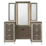 Skylar - Vanity Desk & Mirror - Dark Champagne