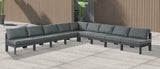 Nizuc - Outdoor Patio 9 Piece Modular Sectional With Gray Frame