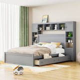 Bed With All In One Cabinet, Shelf And Sockets